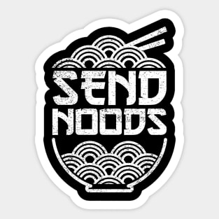 Send Noods Funny Distressed Ramen Noodles Bowl Sticker